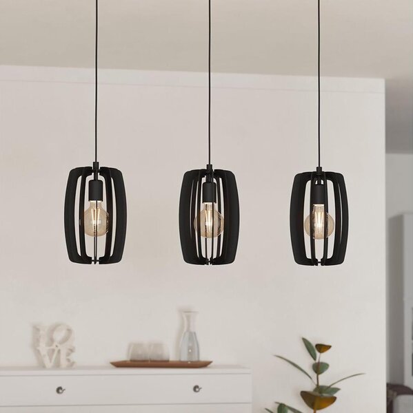 Eglo 900505 - Luster na lanku BAJAZZARA 3xE27/40W/230V čierna