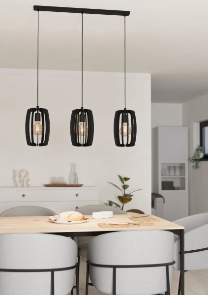 Eglo 900505 - Luster na lanku BAJAZZARA 3xE27/40W/230V čierna