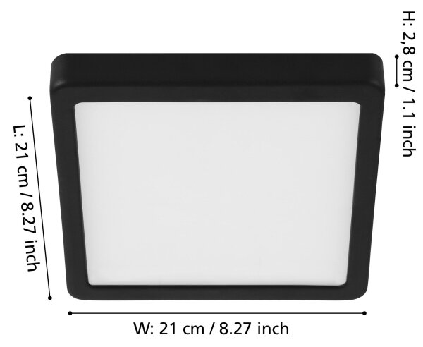 Eglo 900587 - LED stmievateľné stropné svietidlo FUEVA LED/17W/230V čierne