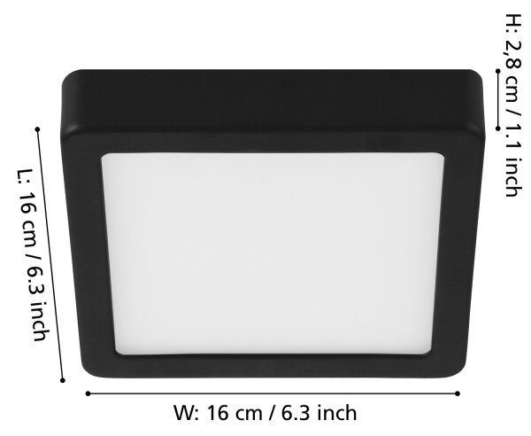 Eglo 900586 - LED stmievateľné stropné svietidlo FUEVA LED/11W/230V čierne