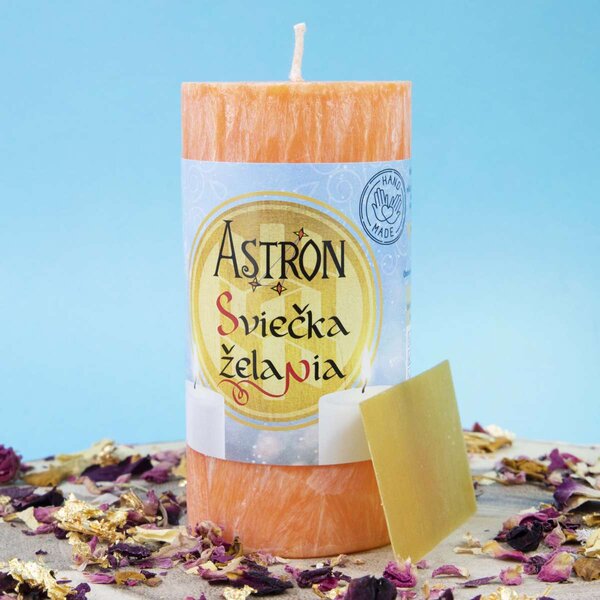 Sviečka želania Astron - valec 11 cm, Oranžová