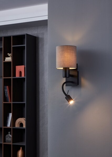 Eglo 900701 - LED Flexibilné svietidlo PASTERI 1xE27/40W/230V + LED/3,8W hnedá