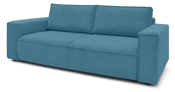 Tyrkysovomodrá menčestrová rozkladacia pohovka 245 cm Nihad – Bobochic Paris
