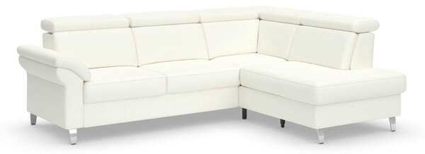 ROHOVÁ SEDAČKA, koža, biela Sit & More - Sedačky, Online Only