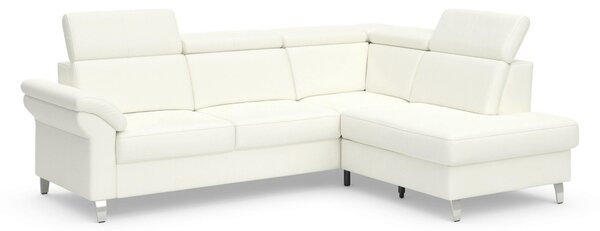ROHOVÁ SEDAČKA, koža, biela Sit & More - Sedačky, Online Only
