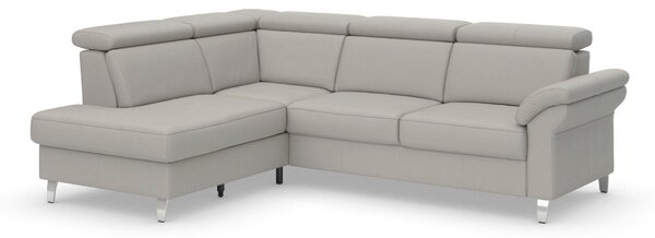 ROHOVÁ SEDAČKA, koža, svetlosivá Sit & More - Sedačky, Online Only