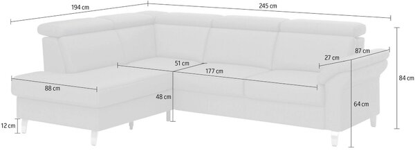 ROHOVÁ SEDAČKA, koža, biela Sit & More - Sedačky, Online Only
