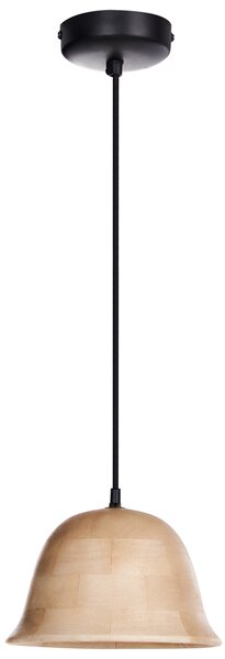 Závesná lampa svetlohnedá mangové drevo okrúhle tienidlo na strop moderný štýl kuchyňa jedáleň