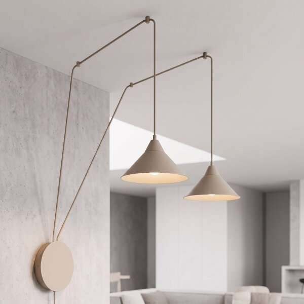 Luster na lanku ABRAMO 2xE27/15W/230V béžový