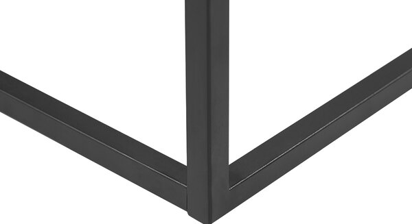 Konferenčný stolík béžový mramorový efekt čierne kovové nohy 100 x 60 cm obdĺžnikový industriálny glamour dizajn