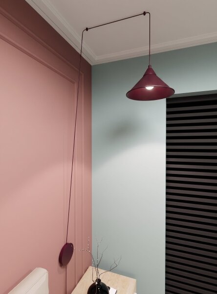 Luster na lanku ABRAMO 1xE27/15W/230V červený