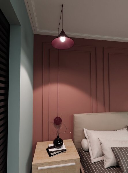 Luster na lanku ABRAMO 1xE27/15W/230V červený