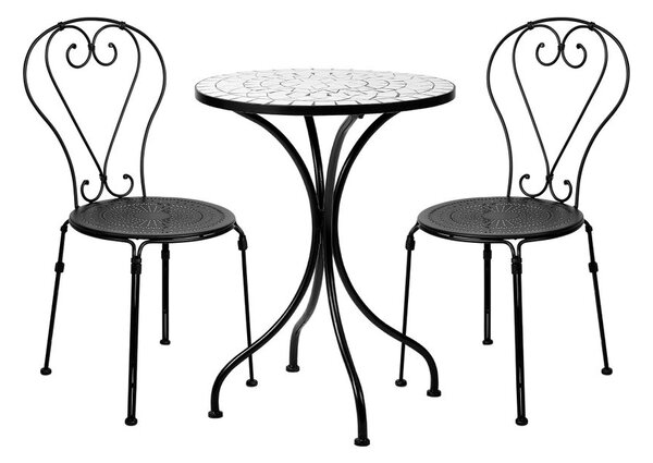 PALAZZO Záhradný set nábytku pre 2 osoby - čierna/biela