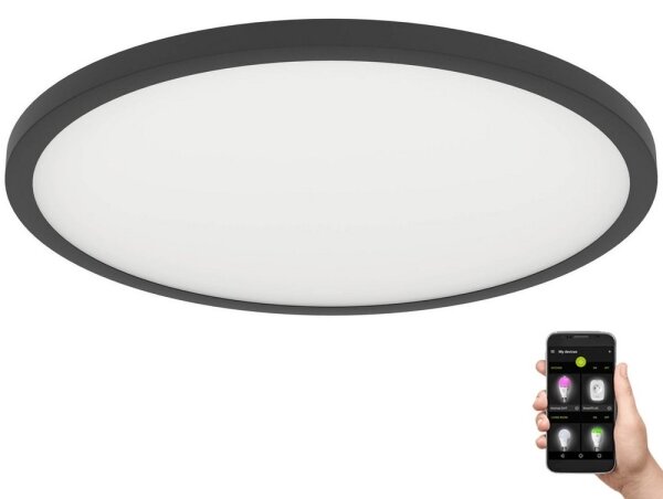 Eglo 900762 -LED Stmievateľné stropné svietidlo SARSINA-Z 41W/230V pr. 60 cm čierna