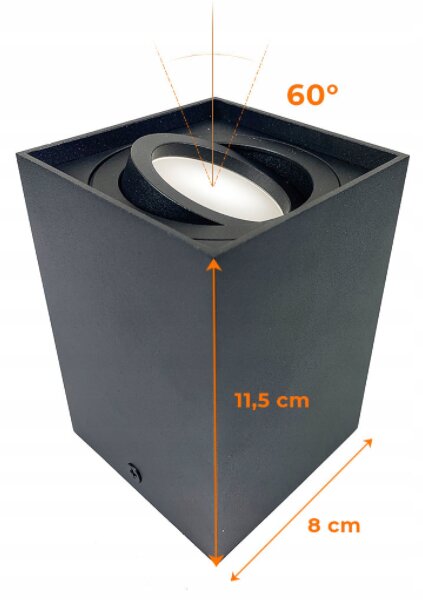 BERGE Podhľadové bodové svietidlo 6686 výklopné štvorec - biela - 115mm