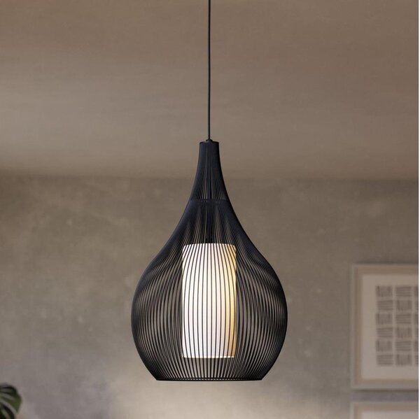 Eglo 900828 - Luster na lanku RAZONI 1xE27/40W/230V čierna