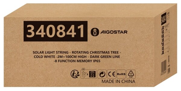 Aigostar - LED Solárna vianočná dekorácia LED/0,59W/3,7V 100 cm IP65 studená biela