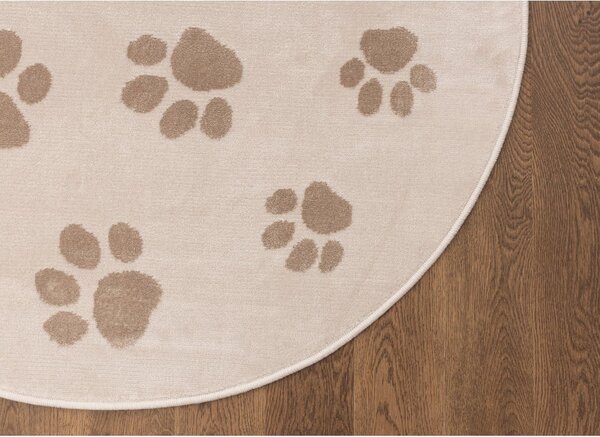 Béžový detský koberec ø133 cm Paws Light Beige – FD