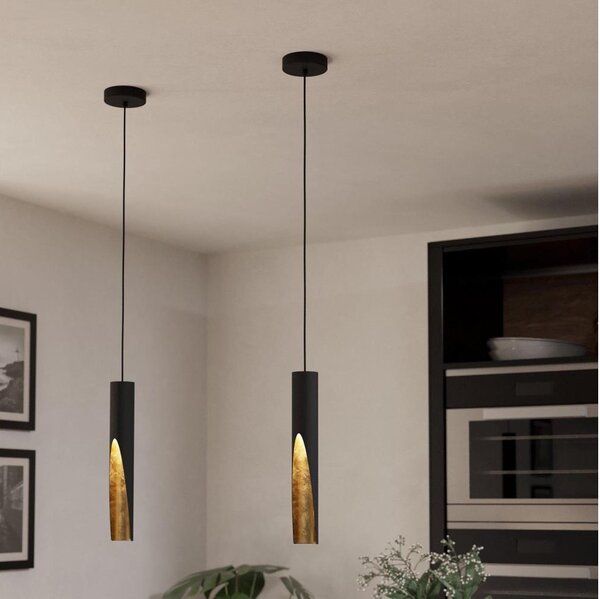 Eglo 900872 - LED Luster na lanku BARBOTTO 1xGU10/4,5W/230V čierna/zlatá