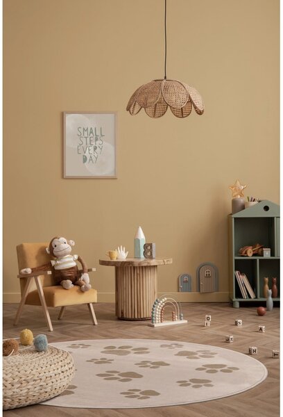 Béžový detský koberec ø133 cm Paws Light Beige – FD