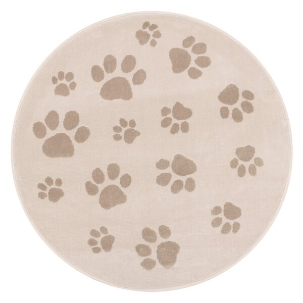 Béžový detský koberec ø133 cm Paws Light Beige – FD