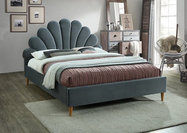 Čalúnená manželská posteľ AFRODITE - 160x200 cm, šedá