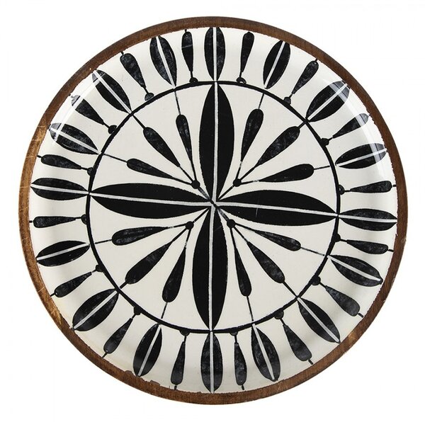 Set 3ks drevený dekoratívny tanier s vrstvou Enamel - Ø 28*2 / Ø 23*2 / Ø 20*2 cm - Clayre & Eef