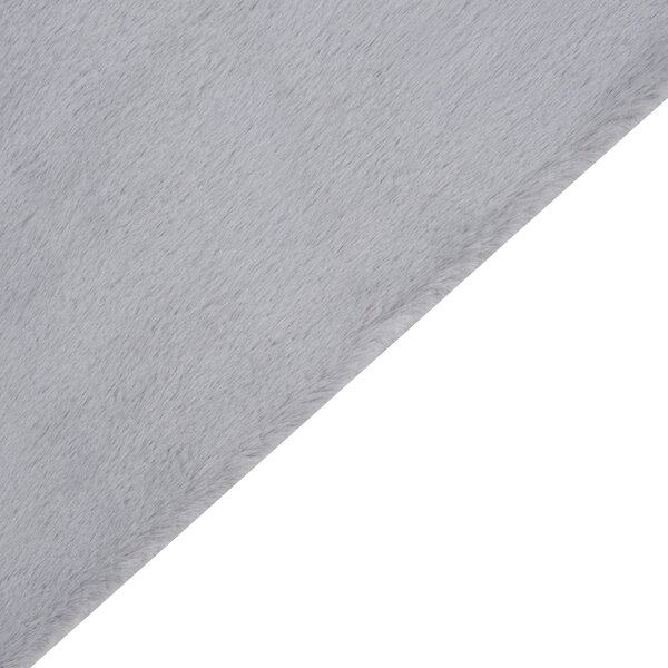 Koberec sivý umelá zajačia kožušina polyester 80 x 150 cm mäkký huňatý s vysokým vlasom obývačka spálňa