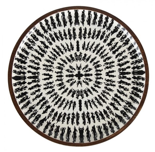 Set 3ks drevený dekoratívny tanier s vrstvou Enamel - Ø 28*2 / Ø 23*2 / Ø 20*2 cm - Clayre & Eef