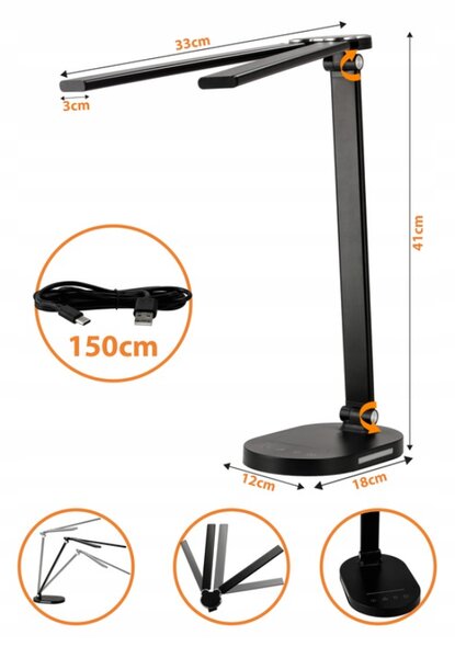 BERGE LED dvojitá stolná lampa 8W - BRUSEL