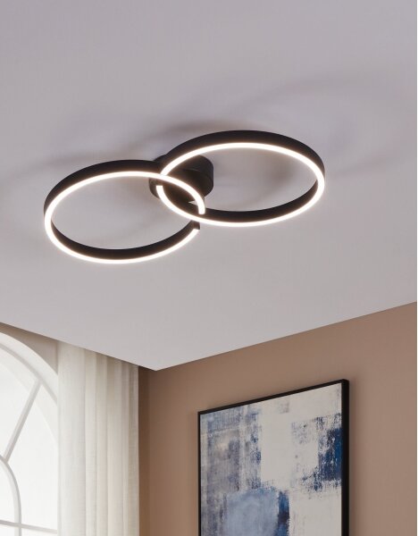 Eglo 900955-LED RGBW Stmievateľné stropné svietidlo AMANDOLO 19,5W/230V čierna + DO