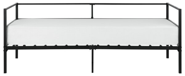 Posteľ čierna kovová 90 x 200 cm posteľný rám s roštom moderný industriálny štýl spálňa