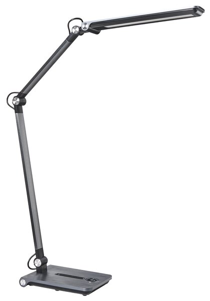 Stolná LED lampa sivá syntetický materiál 3 režimy teploty svetla so stmievačom dotyková nastaviteľná kancelária