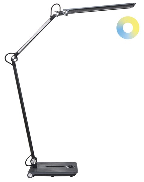 Stolná LED lampa sivá syntetický materiál 3 režimy teploty svetla so stmievačom dotyková nastaviteľná kancelária