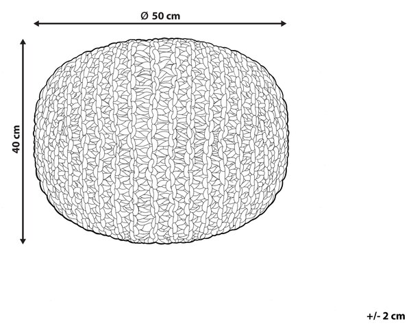 Jutová taburetka prírodná béžová a sivobéžová okrúhla 50 x 40 cm výplň z polystyrénového granulátu boho bytové doplnky