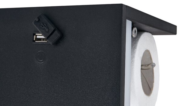 BERGE LED držiak na toaletný papier s USB 5W - neutrálna biela