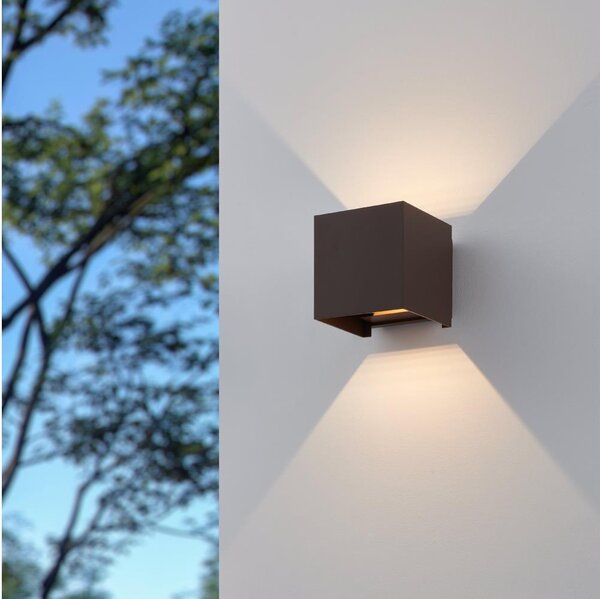 Eglo 901066 - LED Vonkajšie nástenné svietidlo CALPINO 2xLED/2,8W/230V IP54 hnedá
