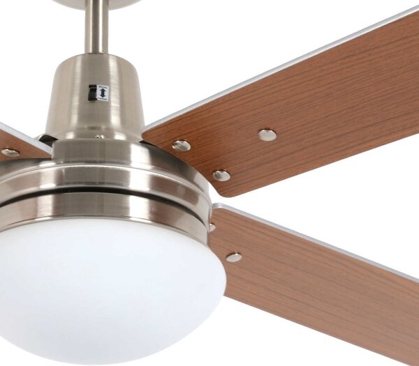 Lucci Air 210334 - Stropný ventilátor AIRFUSION 1xE27/60W/230V drevo/chróm + DO