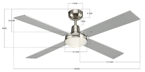 Lucci Air 210334 - Stropný ventilátor AIRFUSION 1xE27/60W/230V drevo/chróm + DO