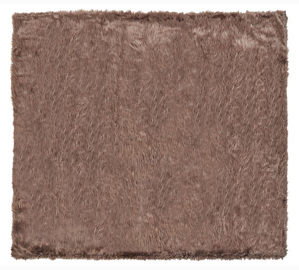 Prikrývka na posteľ hnedá 200 x 220 cm umelá kožušinová deka textilné doplnky do spálne