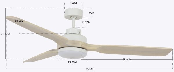 Lucci air 213055 - LED Stropný ventilátor SHOALHAVEN GX53/17W/230V paulovnia +DO