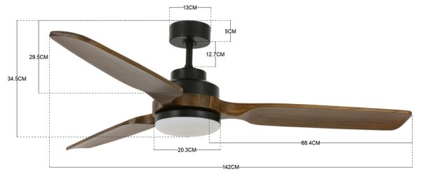 Lucci air 213054 - LED Stropný ventilátor SHOALHAVEN GX53/17W/230V paulovnia +DO