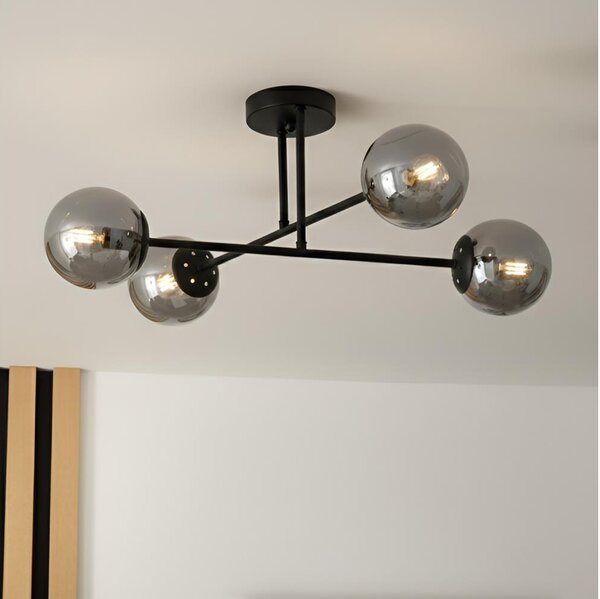 Brilagi - Prisadený luster MALIVA 4xE14/15W/230V čierny/dymový
