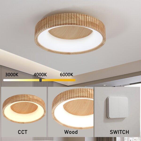 Brilagi - LED stropné svietidlo FALCON WOOD MODERN LED/30W/230V pr. 45 cm drevo