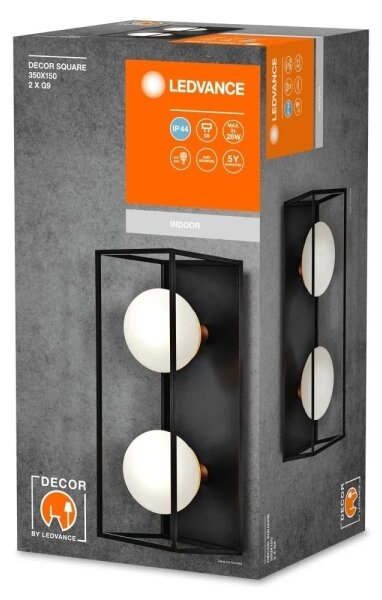 Ledvance - Vonkajšie nástenné svietidlo DECOR SQUARE 2xG9/28W/230V IP44
