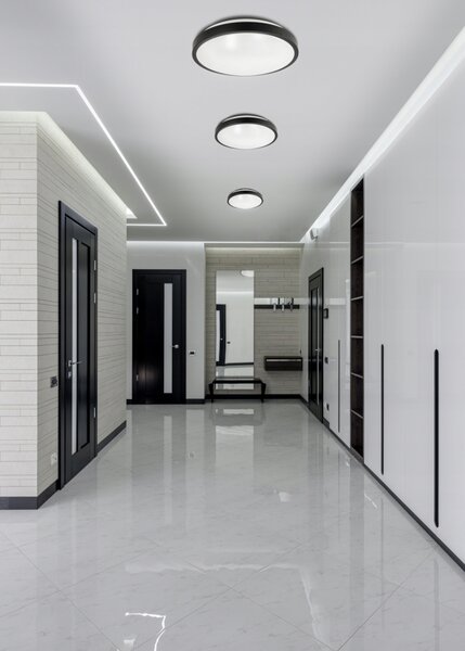 ECOLIGHT Okrúhly LED stropný panel - 2xE27 - čierny