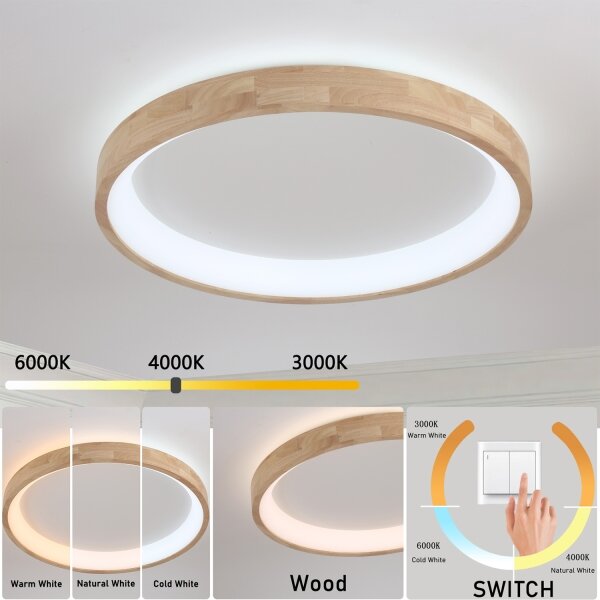 Brilagi-LED Stropné svietidlo FALCON WOOD LED/60W/230V 3000/4000/6000K 80 cm drevo