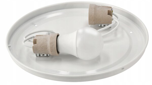 ECOLIGHT Okrúhly LED stropný panel - 2xE27 - čierny