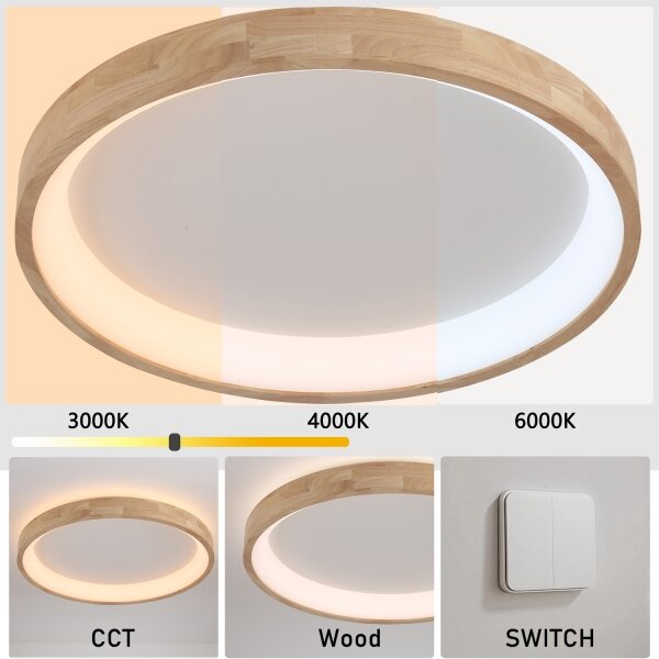 Brilagi-LED Stropné svietidlo FALCON WOOD LED/60W/230V 3000/4000/6000K 80 cm drevo