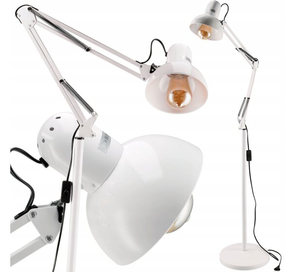 BERGE LED stojacia lampa 1xE27 185cm biela
